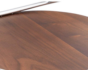 LUXMOOD Hygge Walnut & Stainless Steel Serving Tray – close-up of walnut grain