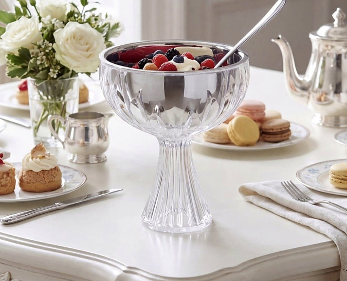 LUXMOOD Light Dessert & Ice Cream Cup with Spoon – with berries and cream
