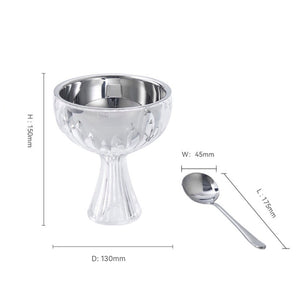 LUXMOOD Light Dessert & Ice Cream Cup with Spoon – dimensions