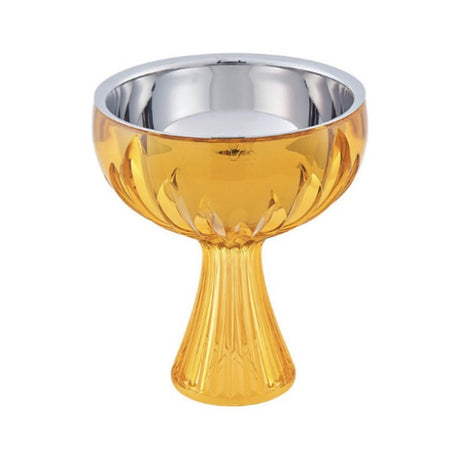 LUXMOOD Light Dessert & Ice Cream Cup with Spoon – Silver & Gem Yellow