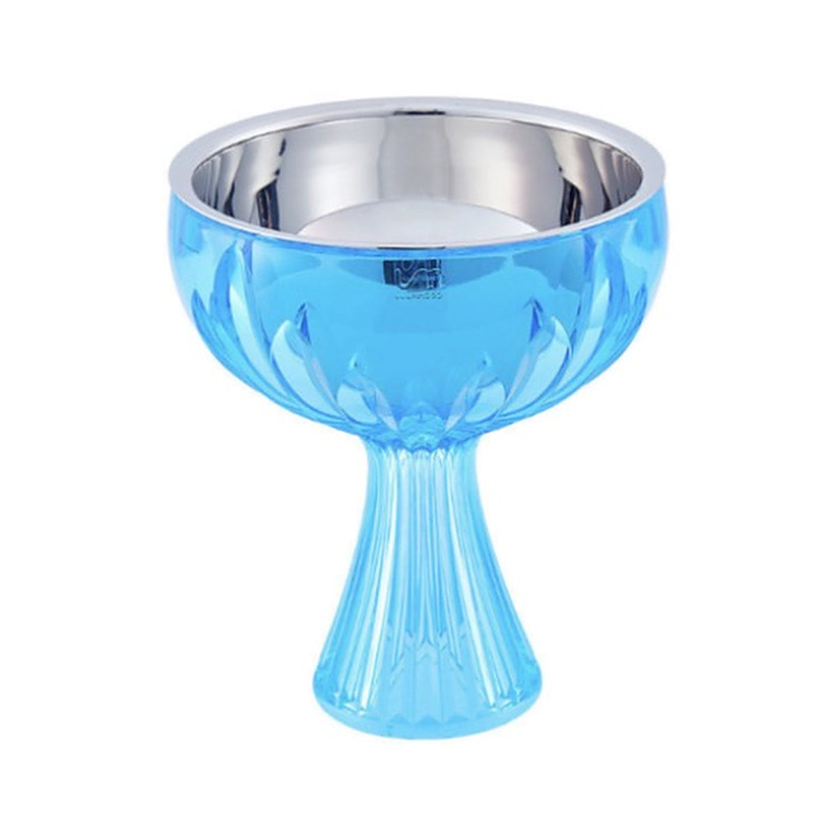 LUXMOOD Light Dessert & Ice Cream Cup with Spoon – Silver & Sapphire Blue