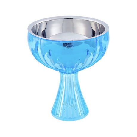 LUXMOOD Light Dessert & Ice Cream Cup with Spoon – Silver & Sapphire Blue