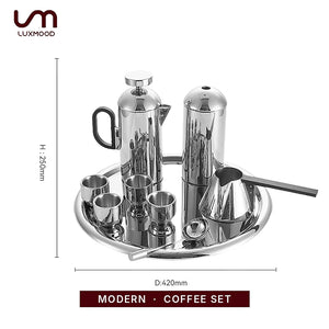 LUXMOOD Modern coffee set size: tray D420 mm, height 250 mm