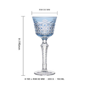 LUXMOOD Rhombus Cut Crystal Champagne Glass 150ml – dimensions