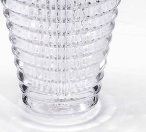 LUXMOOD Round Light Crystal Vase – Large – close-up of lower body and base on white