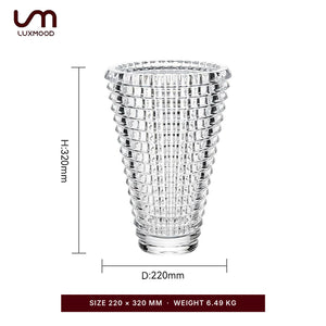 LUXMOOD Round Light Crystal Vase – Large – dimensions