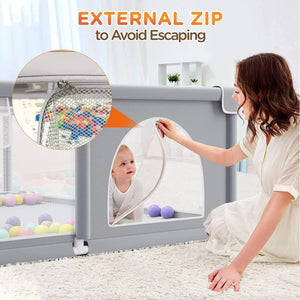 Buy Affordable Indoor and Outdoor Baby Playpen without balls for Toddler - Activity Center with Anti-Slip Base, Sturdy Safety Play Yard with Soft Breathable Mesh in Dubai - UAE | Cheap Price