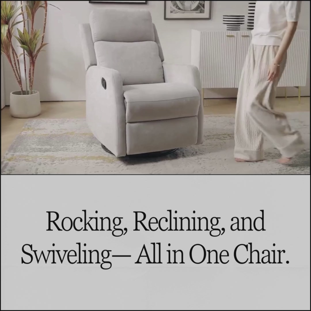 Diana Swivel + Rocker Recliner - Beige