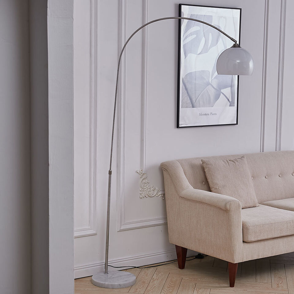 Contemporary Arc Floor Lamp with Chrome Finish - HOCC