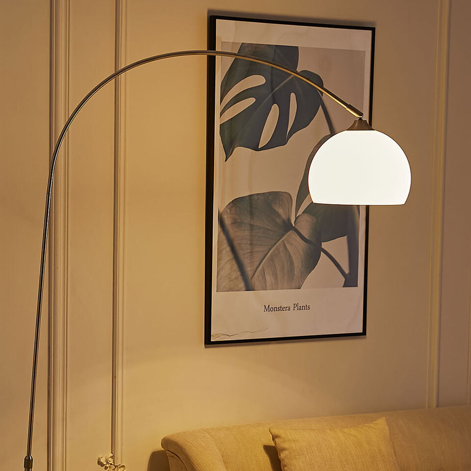 Contemporary Arc Floor Lamp with Chrome Finish - HOCC