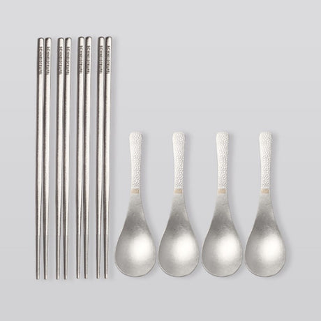 Buy SNF Pure Titanium Chopsticks & Spoon Set – 8 Pieces Online in Dubai, Abu Dhabi, UAE