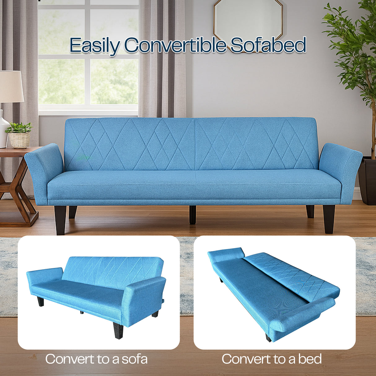 Zayana Modern Convertible Sofa Bed