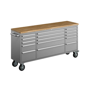 Thor 72 Inch 15-Drawer Mobile Workbench in Stainless Steel – Showroom Display Unit