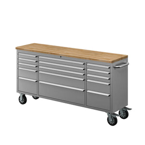 Thor 72 Inch 15-Drawer Mobile Workbench in Stainless Steel – Showroom Display Unit