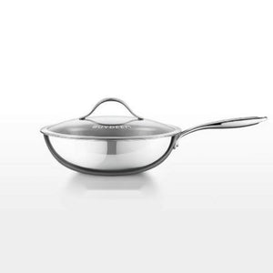 Buy BUYDEEM 32cm Pure Titanium Wok with Glass Lid Online in Dubai, Abu Dhabi, UAE