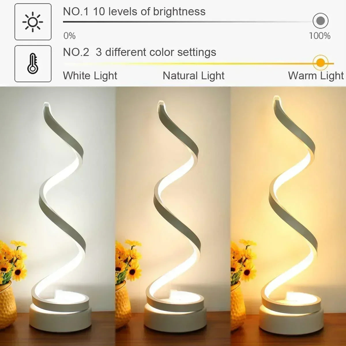 Spiral LED Modern Restaurant Table Lamp - Buy Spiral LED Modern Table Lamp in Dubai - HOCC Dubai - Baby playground outddoor - Shop baby product - Shop in Dubai - HOCC Dubai - Baby playground outdoor - Shop baby product - Shop Pet product - shop home deco