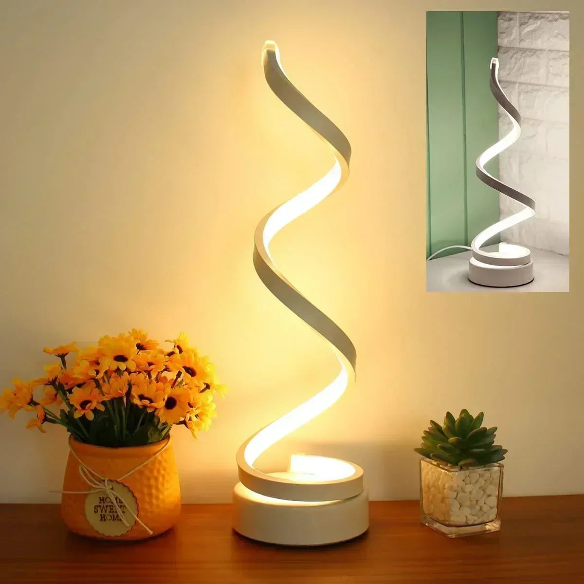 Spiral LED Modern Restaurant Table Lamp - Buy Spiral LED Modern Table Lamp in Dubai - HOCC Dubai - Baby playground outddoor - Shop baby product - Shop in Dubai - HOCC Dubai - Baby playground outdoor - Shop baby product - Shop Pet product - shop home deco