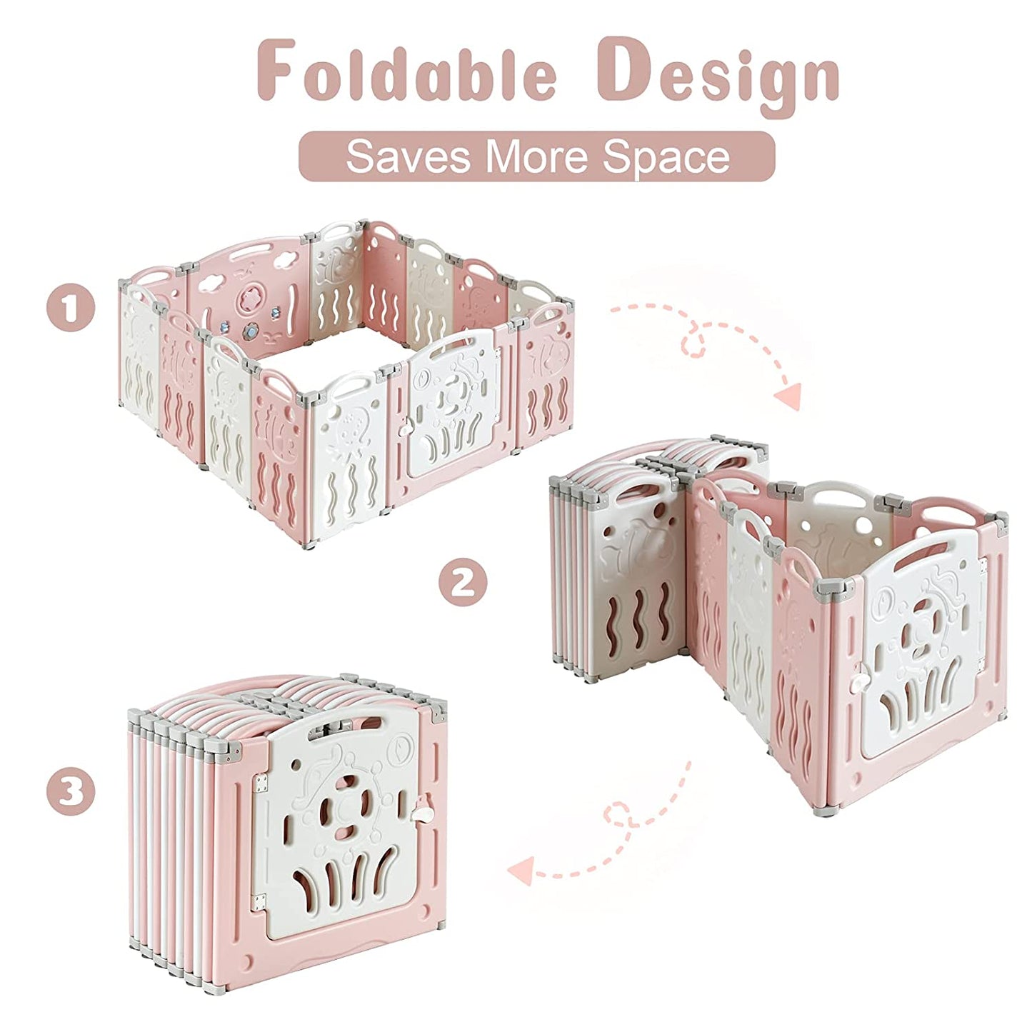 Marine Theme Foldable Baby Playpen - 10 Panels