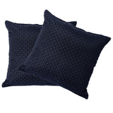 2 Piece 16x16 inch Decorative Throw Pillows Covers with Zipper Closure  - Black Color