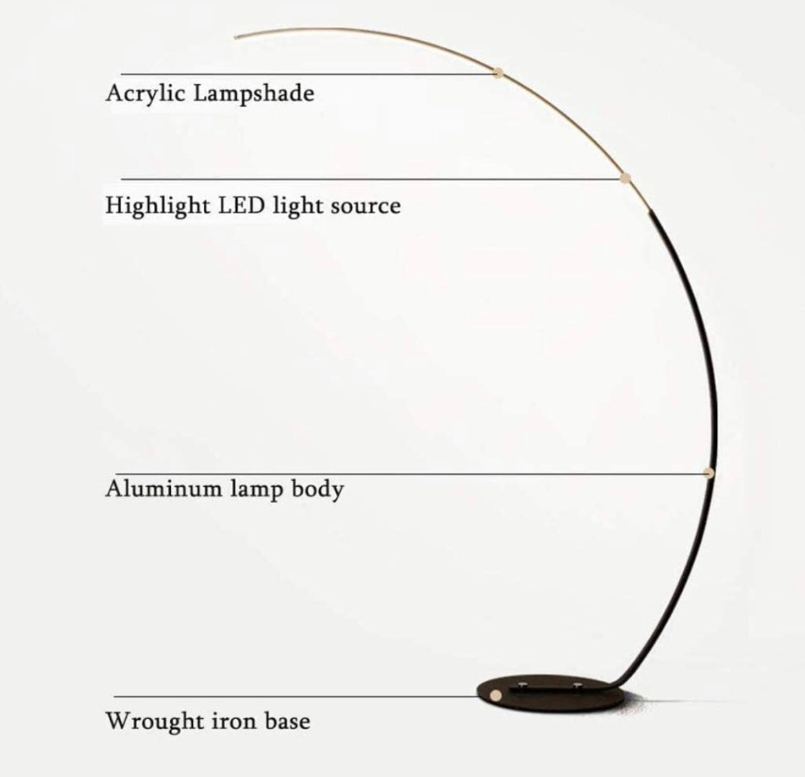 Nordic Style LED Arc Floor Lamp - HOCC