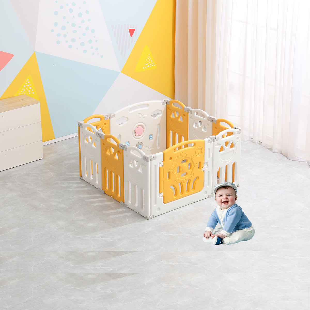HOCC Royal Fortune  Foldable Baby Playpen - 14 Panels