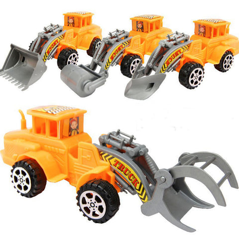 4 Pcs Simulation Engineering Vehicle Toy - Mini  Construction Vehicle Sliding Inertial Bulldozer Excavator Diecast Car Model Toy Set For Kids Birthday Gift