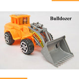 4 Pcs Simulation Engineering Vehicle Toy - Mini  Construction Vehicle Sliding Inertial Bulldozer Excavator Diecast Car Model Toy Set For Kids Birthday Gift