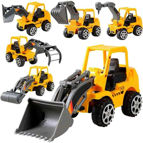 6 pcs Construction Vehicles Excavators Truck Toy- Building Educational Gift Toys for Boys Girls Age 3 4 5