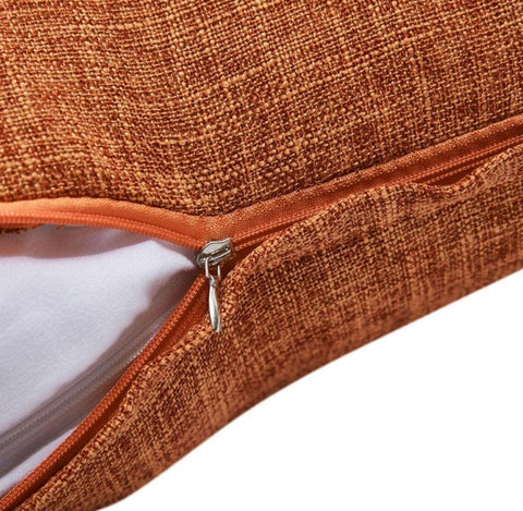 Anickal Fall Pillow Covers 18x18 Inch for Fall Decor Set of 2 Burnt Orange Rustic Linen Decorative Square Throw Pillow Covers Cushion Case for Sofa Couch Farmhouse Home Decoration